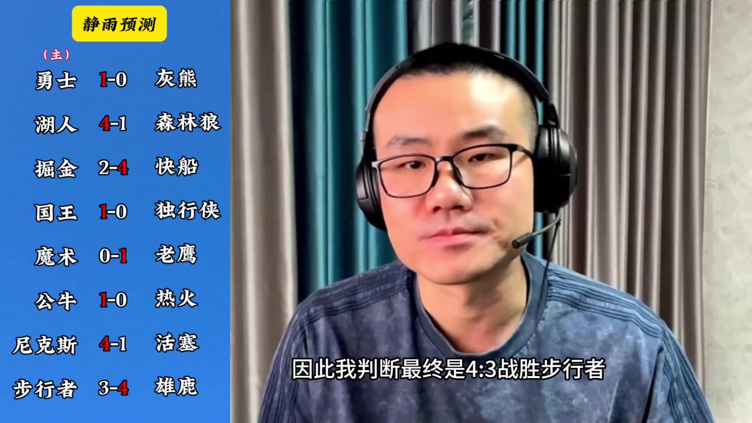 你同意嗎？靜雨對(duì)東西部季后賽球隊(duì)的預(yù)測(cè)：勇贏熊 湖船尼鹿晉級(jí)